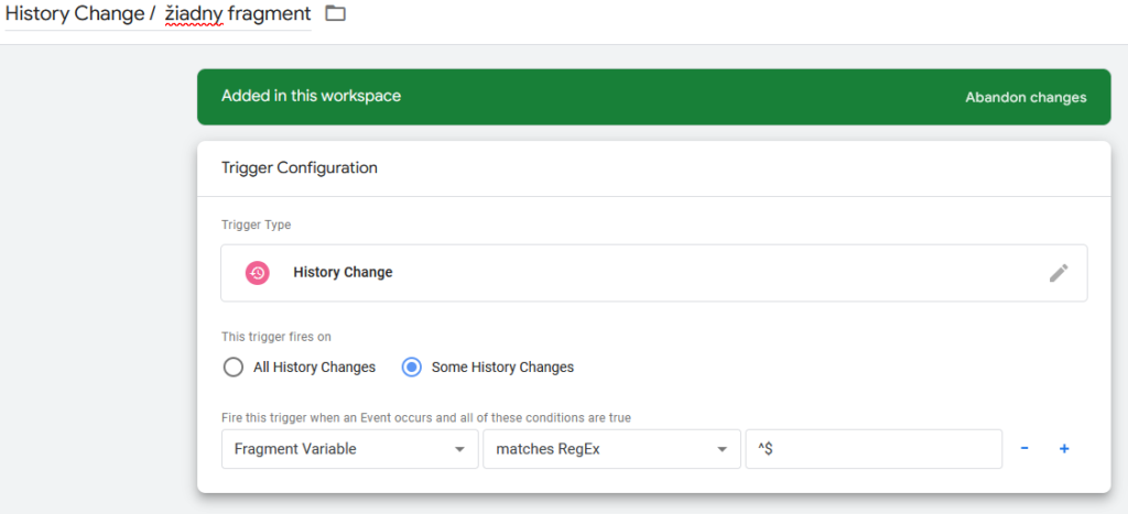 Fragment s prázdnou hodnotou v Google Tag Manageri